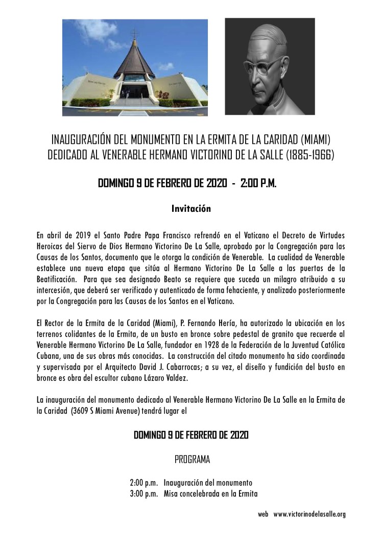 Invitación - Inauguraciòn Monumento Victorino 2020